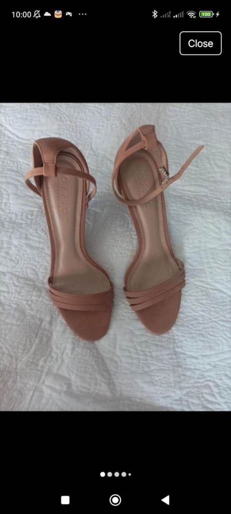 Women Office beige/apricot tone sandals High heels   worn once  size cont 38 VGC 
