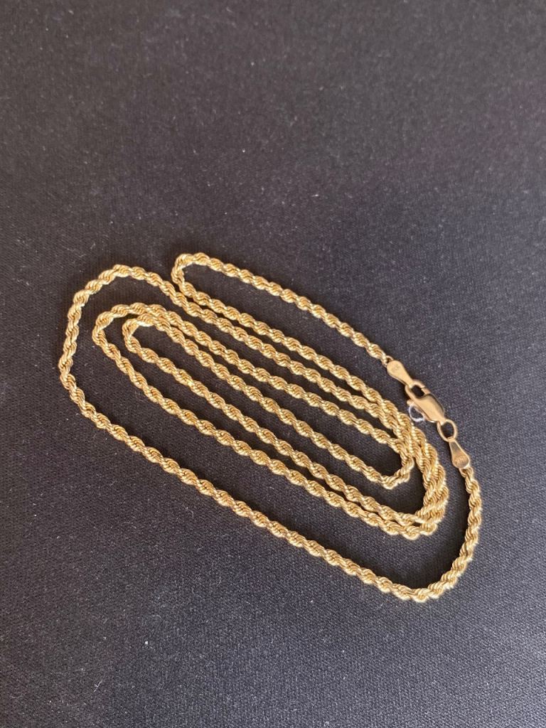 14k Gold Rope Chain Necklace - 12.3g 24" Men's Woman's Unisex Investment