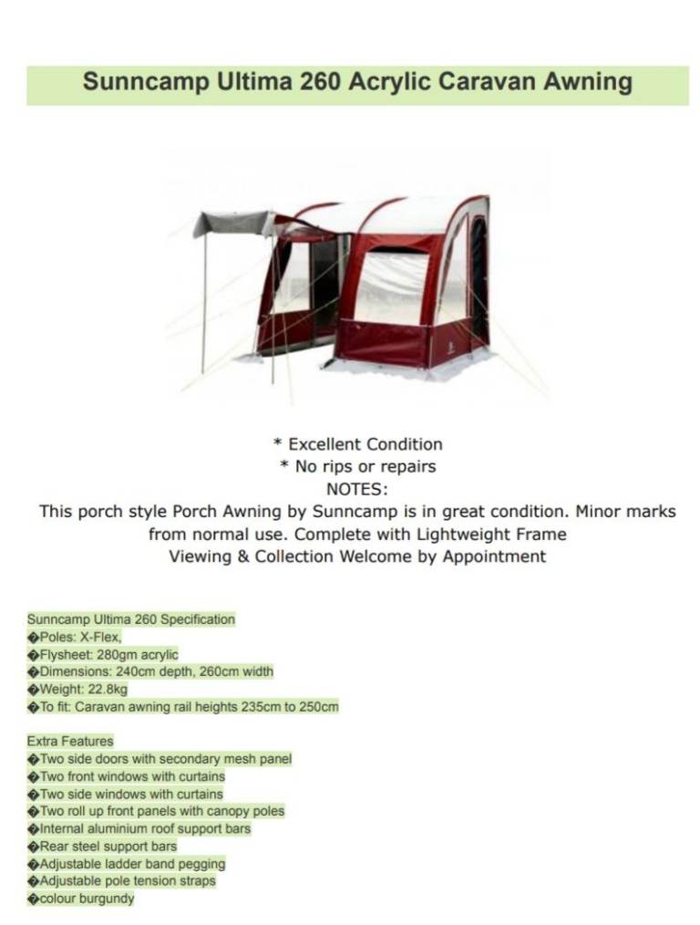 Suncamp Caravan Awning