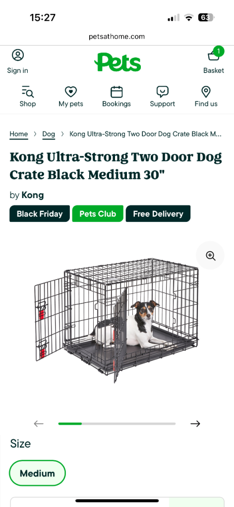 Pet crate medium sized kong brand 