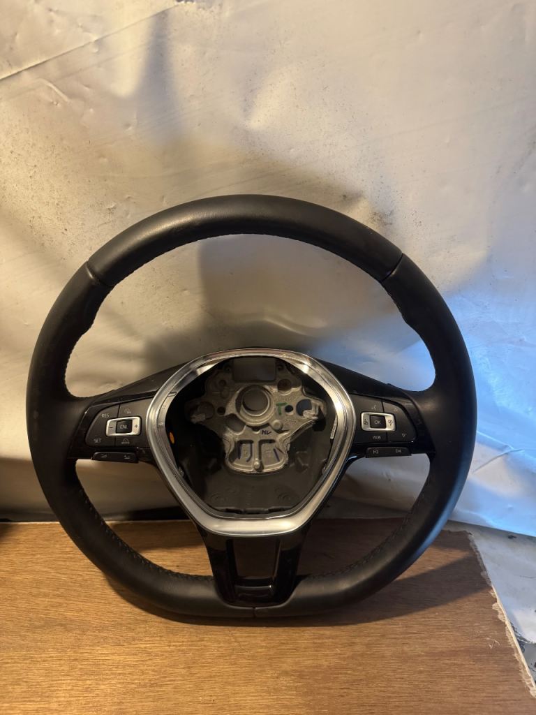 VW Golf Mk7 GTD GTI R Leather Multifunction Steering Wheel Genuine OEM
