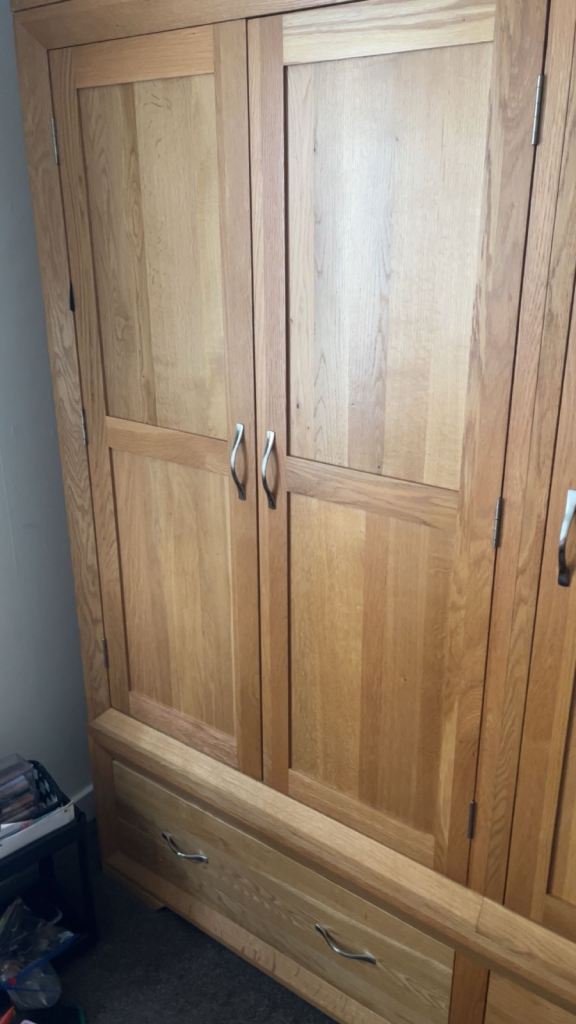 Rustic oak triple wardrobe 