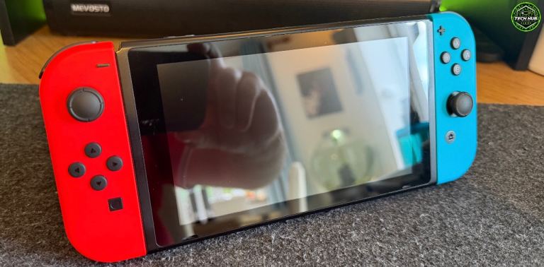 Nintendo Switch Console HAC-001 Neon Red Blue 128GB SD Dock Case Accessories Good Condition