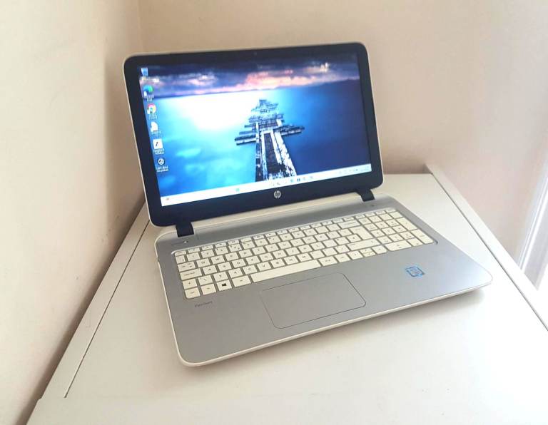 image for HP 15P 15.6" White Laptop, Fast Intel Core i3 2x 1.90GHz, 8GB, 128GB SSD, WiFi, Webcam, Bluetooth