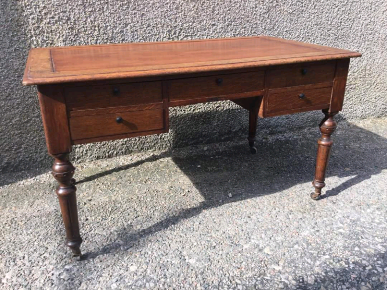 Large Antique Wooden Desk Recently Restored.