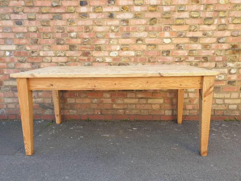 Solid wood Vintage Farmhouse Style Dining country Table Chunky Wooden Table