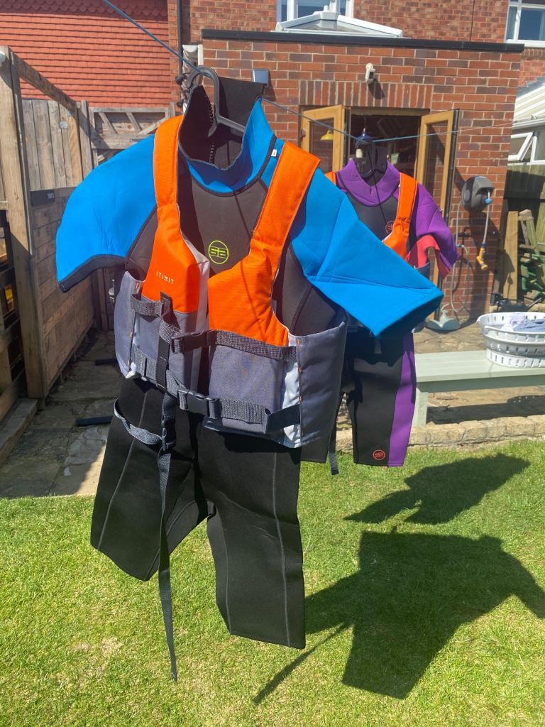 Life jackets and wet suits
