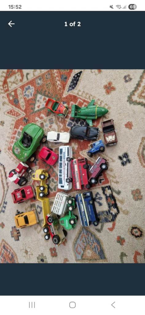 Selection of Vintage Die-Cast Model Vehicles - Cars, Buses, Trains
