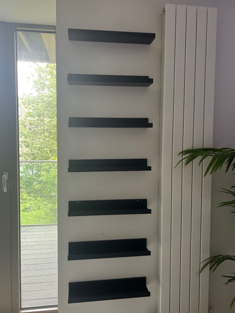 9 Black Floating Shelves 