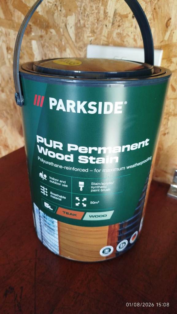 PARKSIDE PUR Permanent Wood Stain - Teak, 5L New