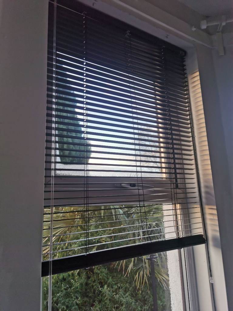 Dark grey metal blinds