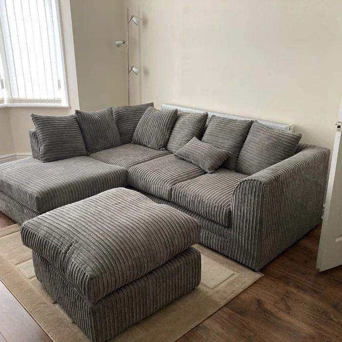 🚛NEW Dylan Jumbo Cord 4 Seater Corner Sofa Grey Color BrandNew Cash On Delivery FREEDELIVERY MustGo