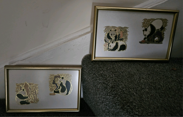 Two Framed Panda Pictures