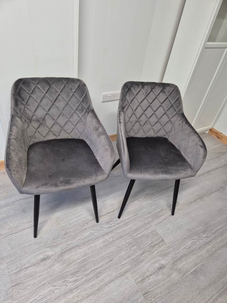 Velvet Chairs - 2 Brand New