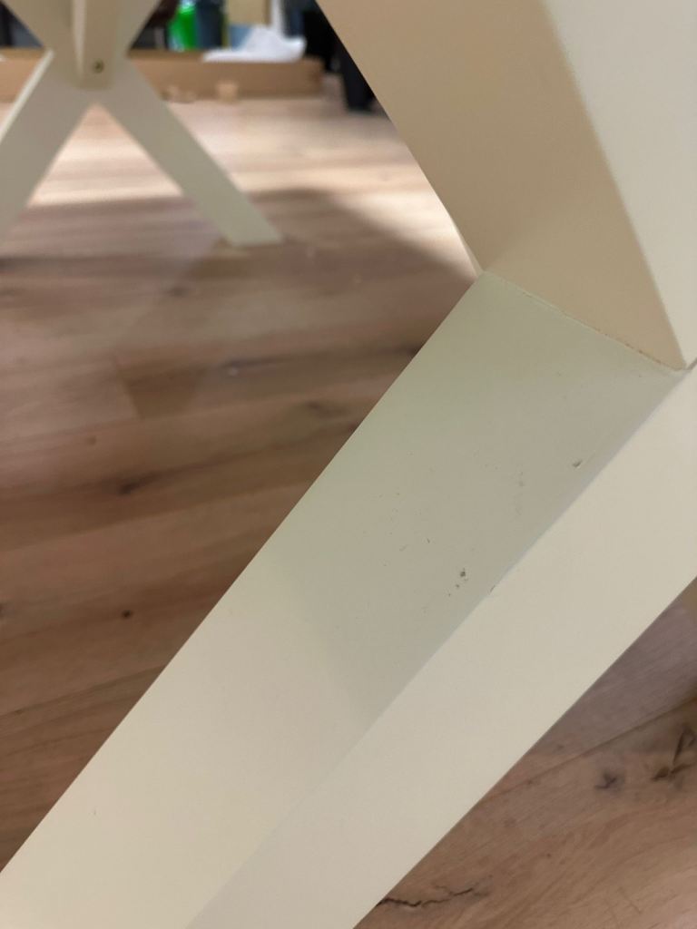 Wayfair Longview Oak Solid Wood Dining Table Buttermilk Cream X Cross Legs rrp £850