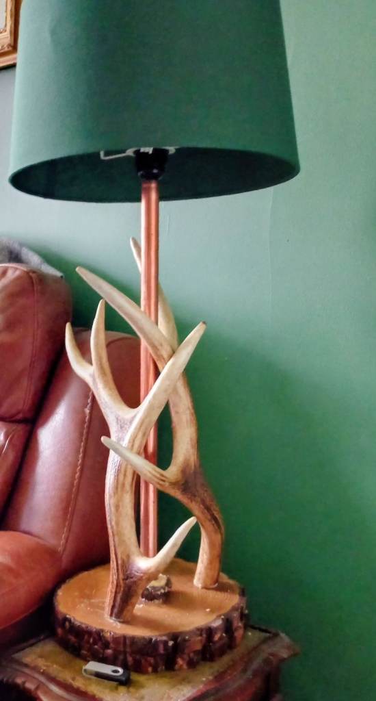 Deer antler lamp
