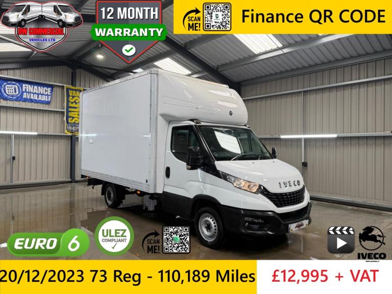2023 73 Reg Iveco Daily 35s14HB 13FT Luton Boxvan With Tail Lift + VAT 