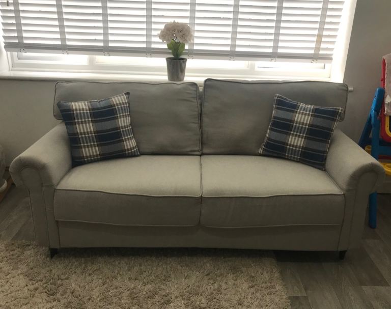 3 Seater Grey Sofa Couch (x2)