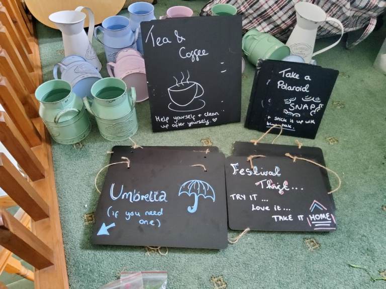 Set of signage blackboards for party or pub