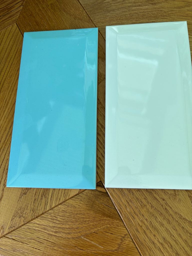 Blue and white metro tiles