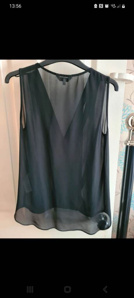 New Look Black Sleeveless Blouse Size 12