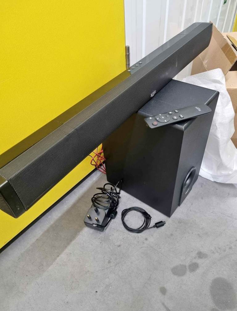 BUSH SOUNDBAR AND SUBWOOFER with Remote, Cables £40
