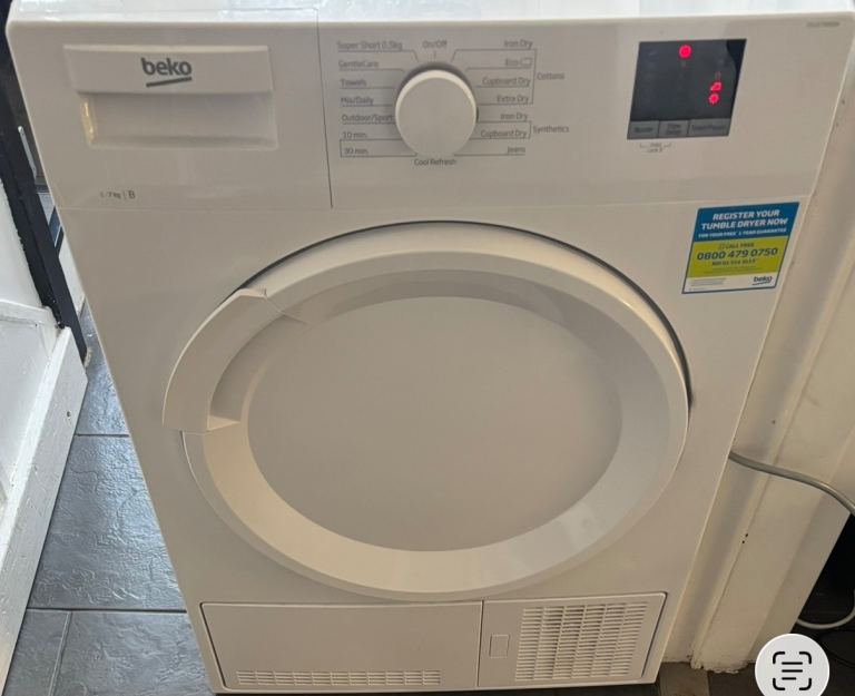 Beko Tumble Dryer - White, Good Condition