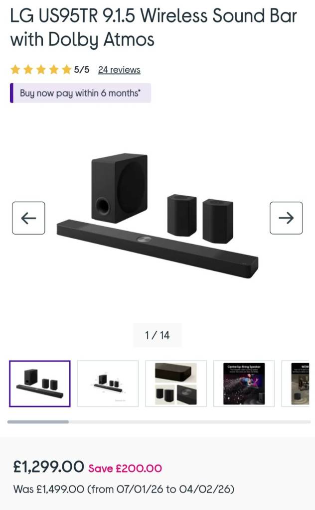 LG S95QR Premium 9.1.5 Soundbar