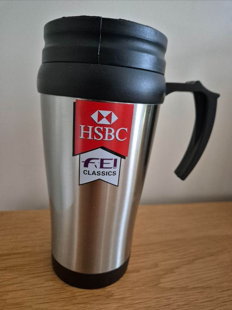 HSBC Travel Mug, COLLECTORS ITEM - from when HSBC sponsored Burghley Horse Trials