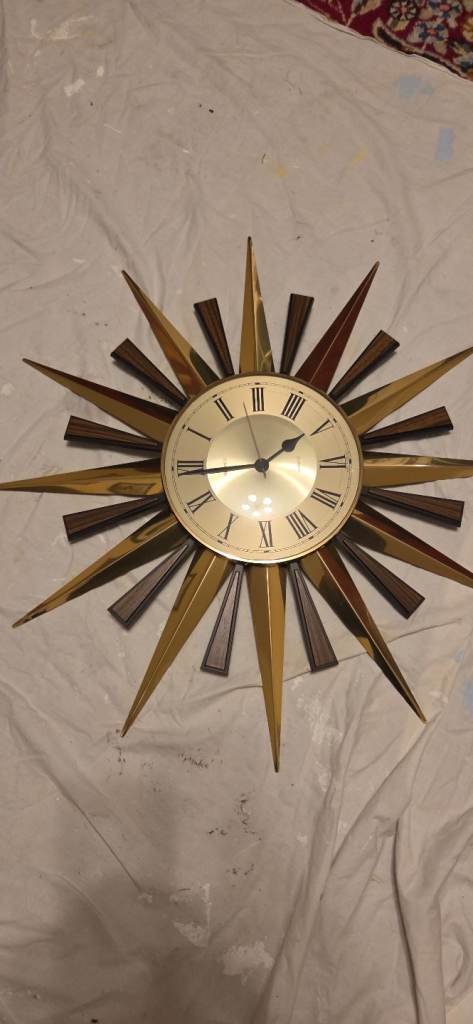 Metamec Starburst clock 1970s vintage fantastic condition 60cm diameter 