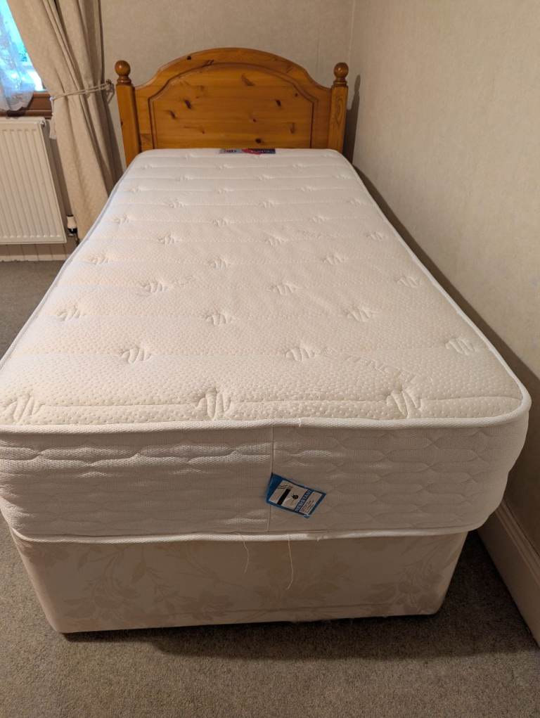 Single Bed divan (2 drawers) with headboard & mattress 