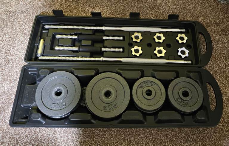 Jym Flex 50KG Barbell Adjustable Dumbbell Set cast iron. 