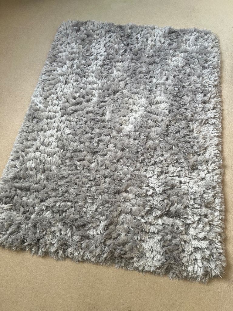 Silver Grey Jewel Shaggy Rug