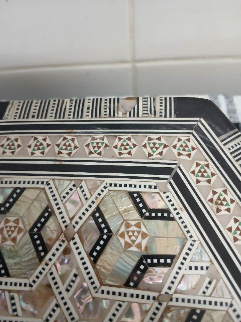 Mother of pearl wooden box