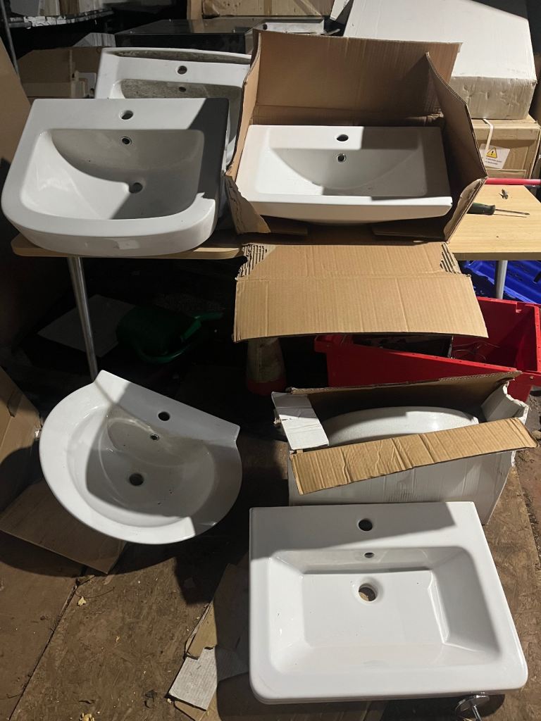 Brand new sinks and pedestal stools 