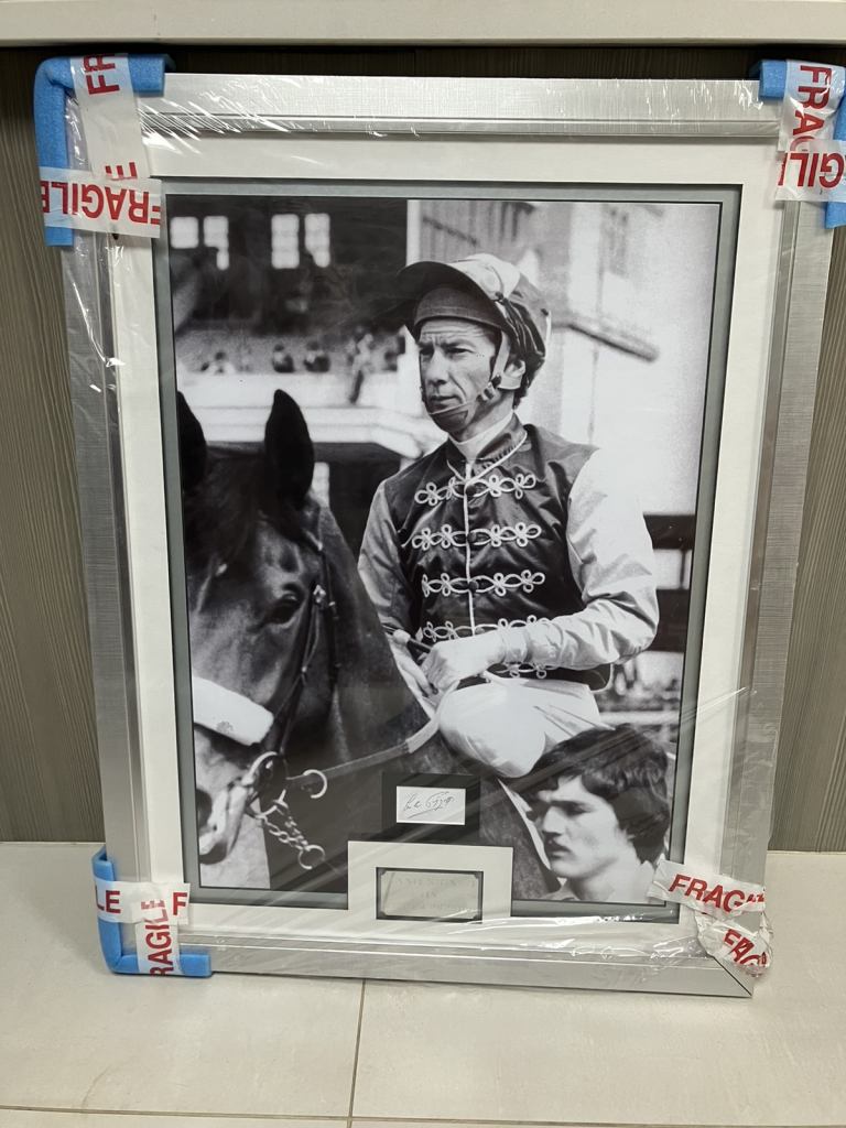Lester Piggott Signed framed poster 