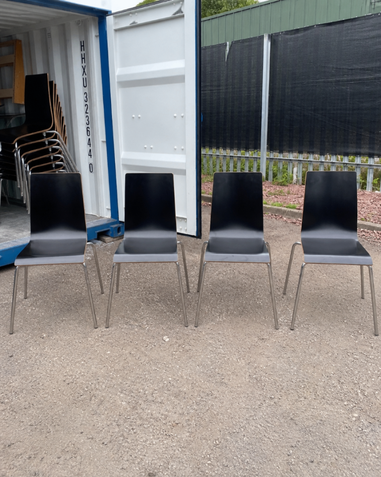 🔥 Modern Black Dining / Café Chairs – Strong, Stylish & Stackable 🔥