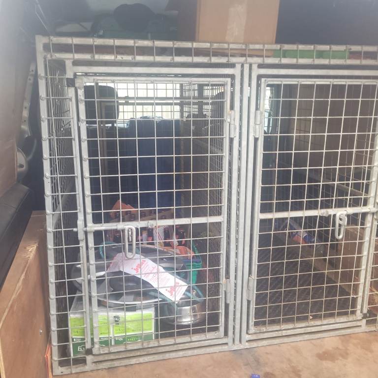 Galvanized Dog Cage (Double)