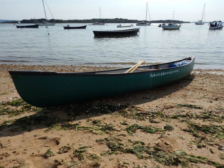 Mad River Canoe Explorer 14 TT x2 Paddles x2 Buoyancy bags and Canoe Trolley