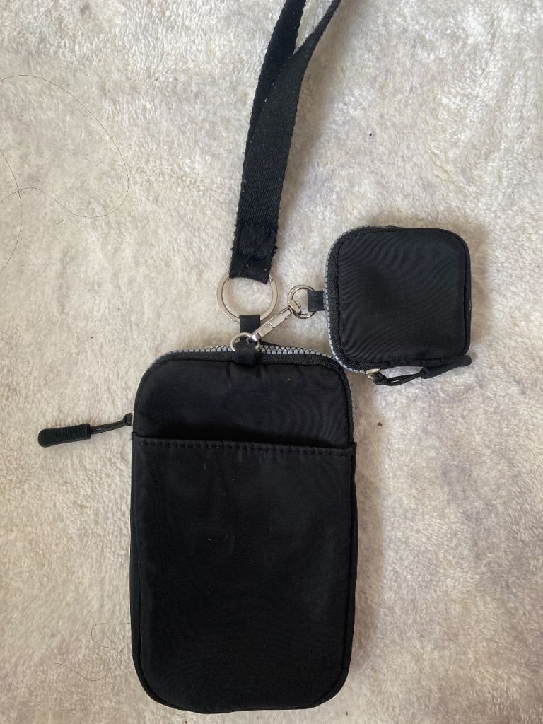 Black Crossbody Phone Bag with Small Pouch – As Good As New