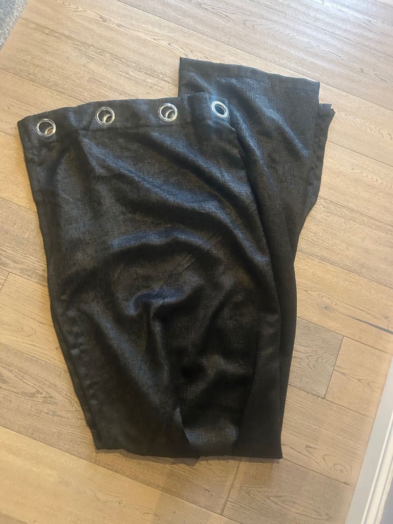 Black long length curtains 