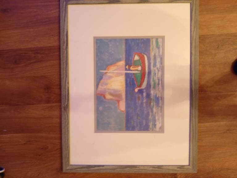 Framed Boat Painting – Good Condition