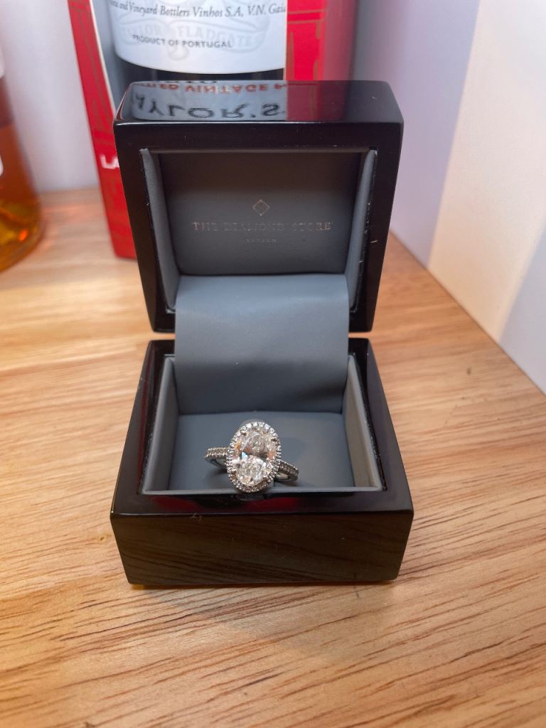 image for 3.50ct Diamond Oval Cut Engagement Ring in Platinum G/VS1