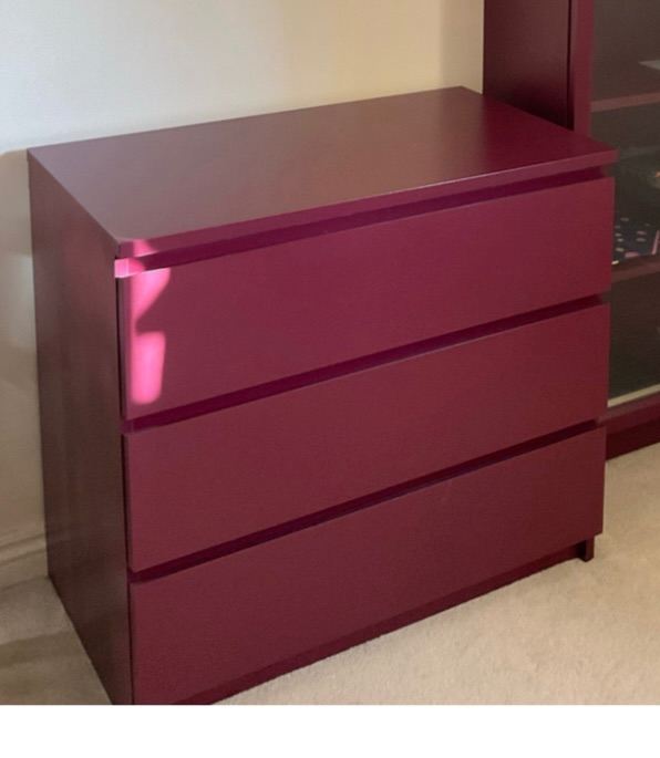 3 Drawer Chest in Burgundy IKEA limited color