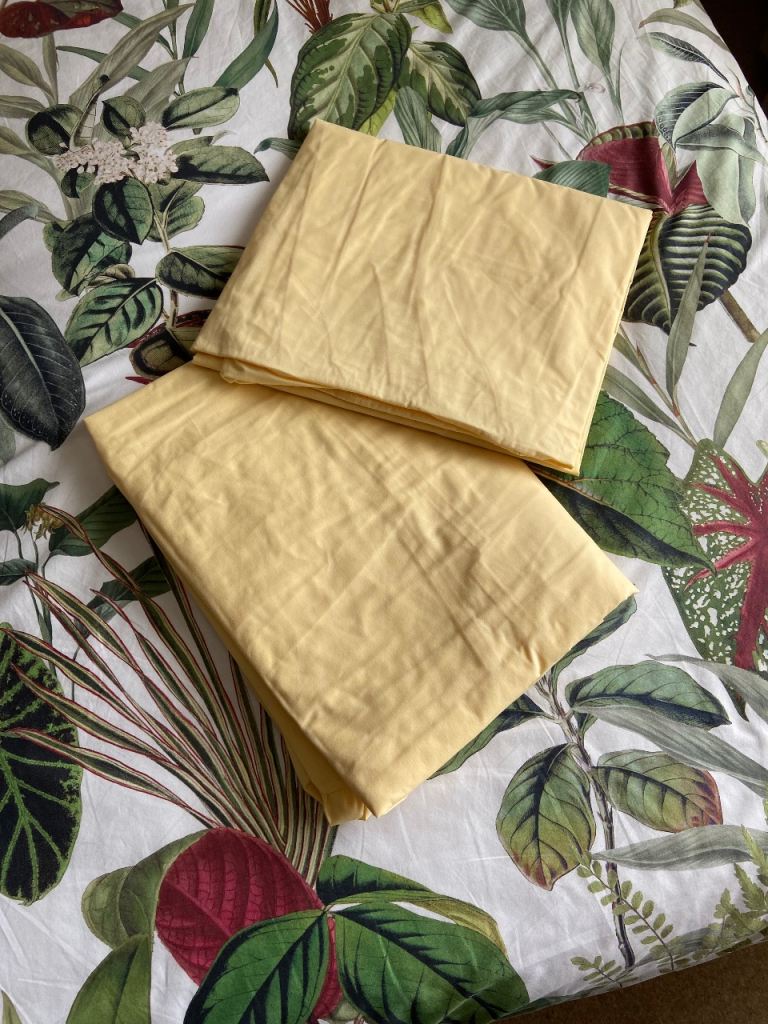 image for 2 Lemon Single Bed Valances - (M&S) - UNUSED 