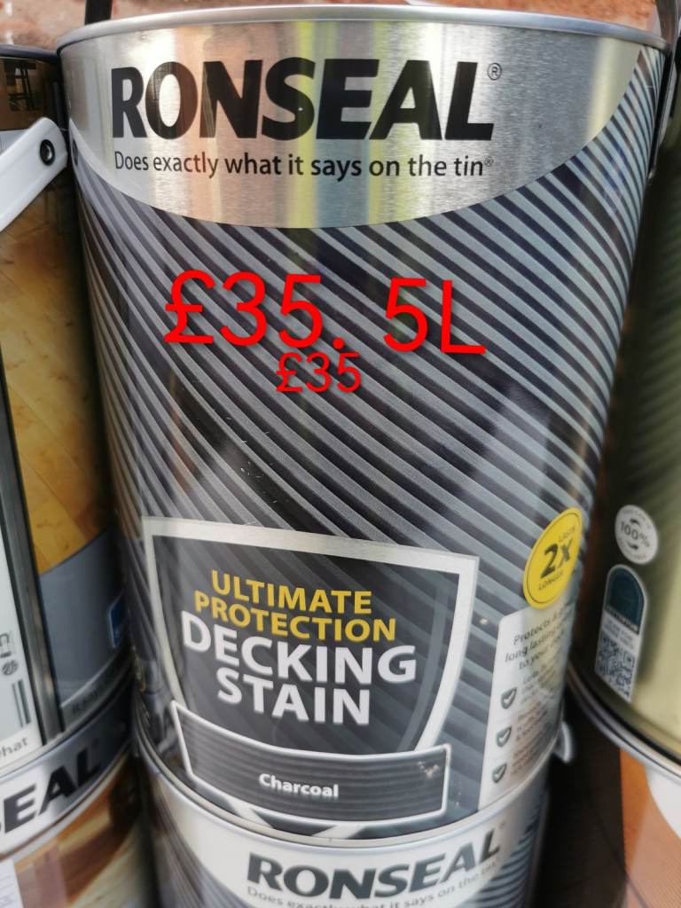 Ronseal Ultimate protection Charcoal Matt Decking Wood stain, 5L
