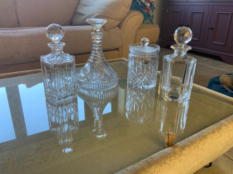 Crystal decanters and crystal jar