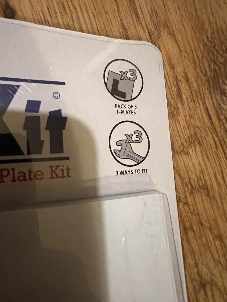 L Plate Kit Essential Motorcycle and Scooter New, Unused