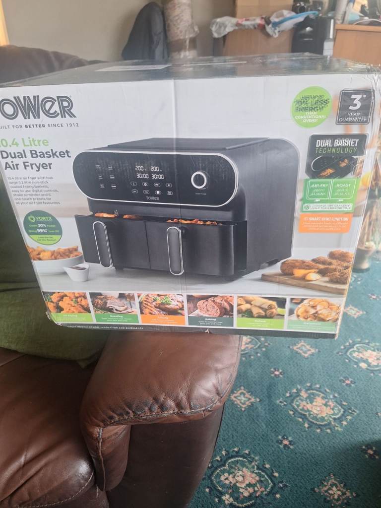 TOWER 9.0L Dual Basket Digital Air Fryer - Brand New
