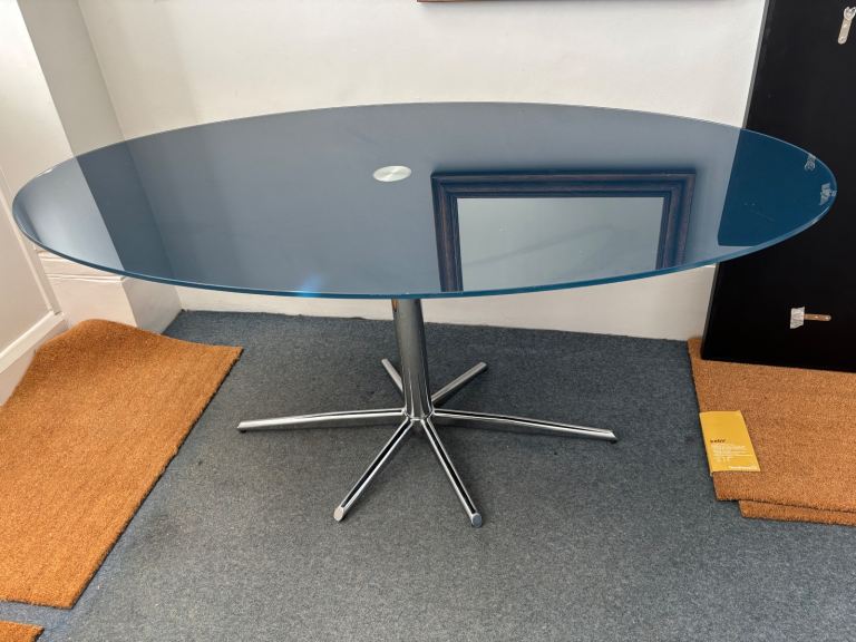 Oval Glass Dining Table 
